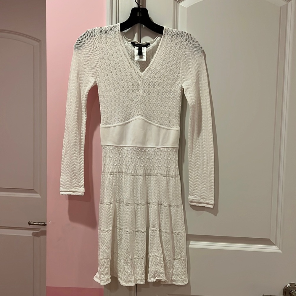 BCBG Maxazria knee length white dress
